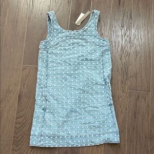 Pilcro Anthropologie Blue Denim dress with White Floral Design xxs